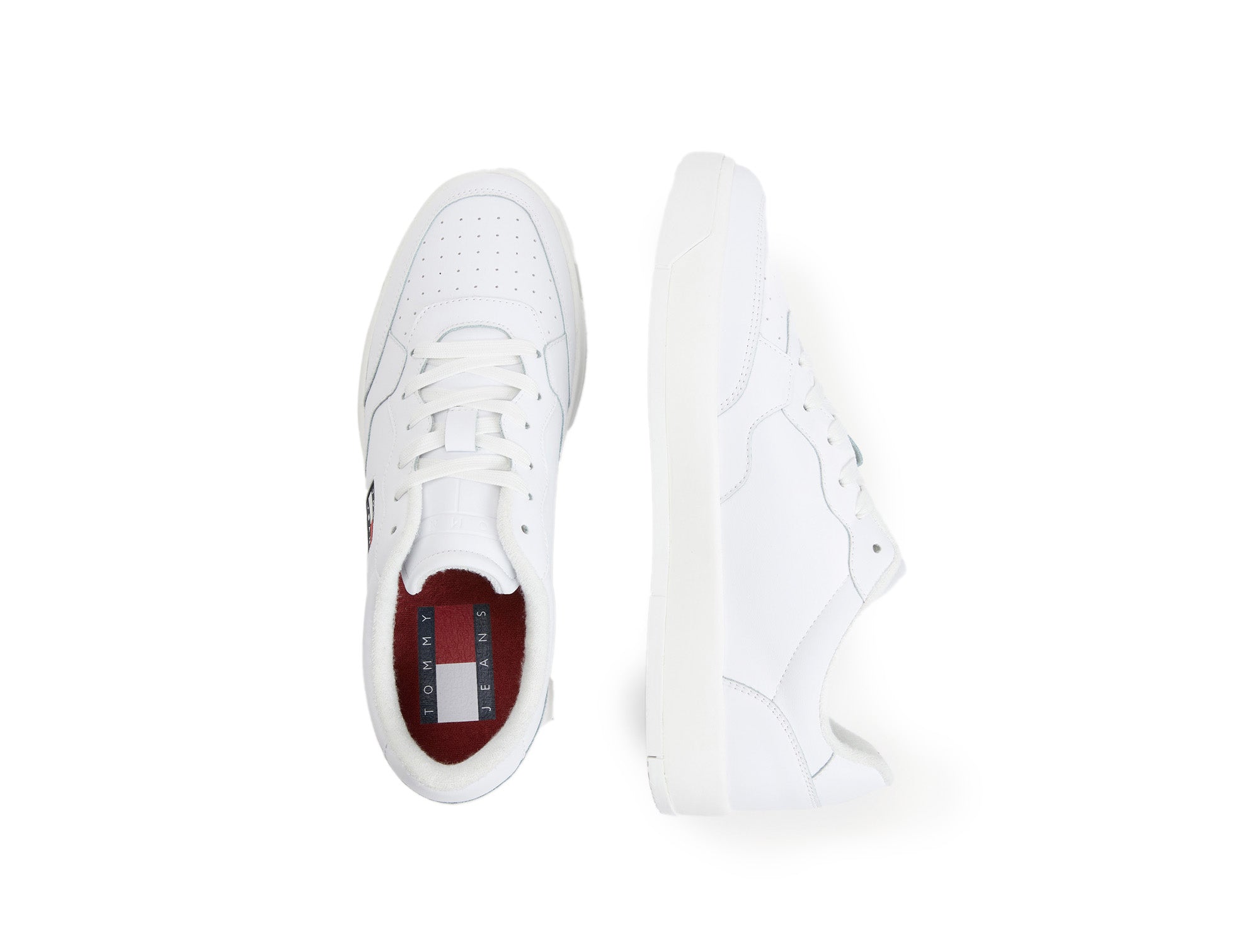 Zapatilla Tommy  Basket Leather  Hombre Blanco