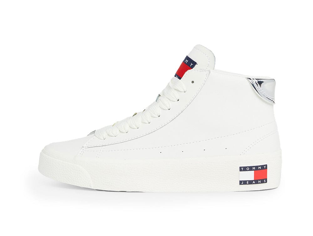 Zapatilla Tommy  Vulc Leather Pla Hi Mujer Blanco